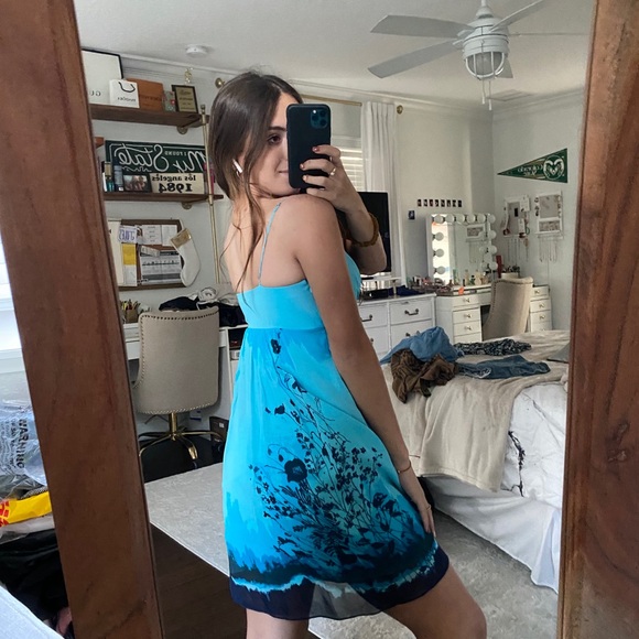 Blue Silk BCBG Dress - Picture 4 of 12